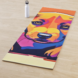 Farbenfrohe Welpenkunst Yogamatte