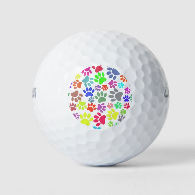 Farbenfrohe Welpenmuster Golfball (Vorderseite)