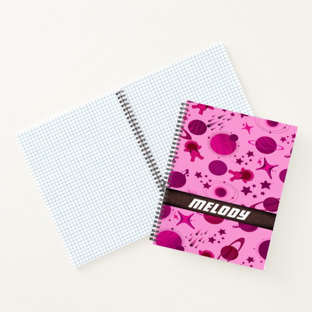 farbenfrohe Weltraumplaneten, Galaxie-Sternenmuste Notizbuch (Innenseite)
