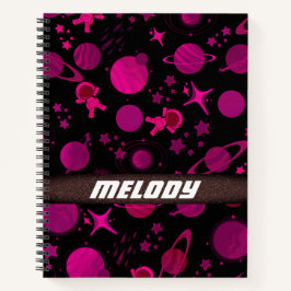 farbenfrohe Weltraumplaneten, Galaxie-Sternenmuste Notizbuch