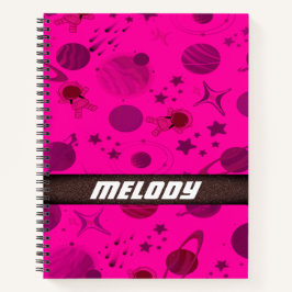 farbenfrohe Weltraumplaneten, Galaxie-Sternenmuste Notizbuch