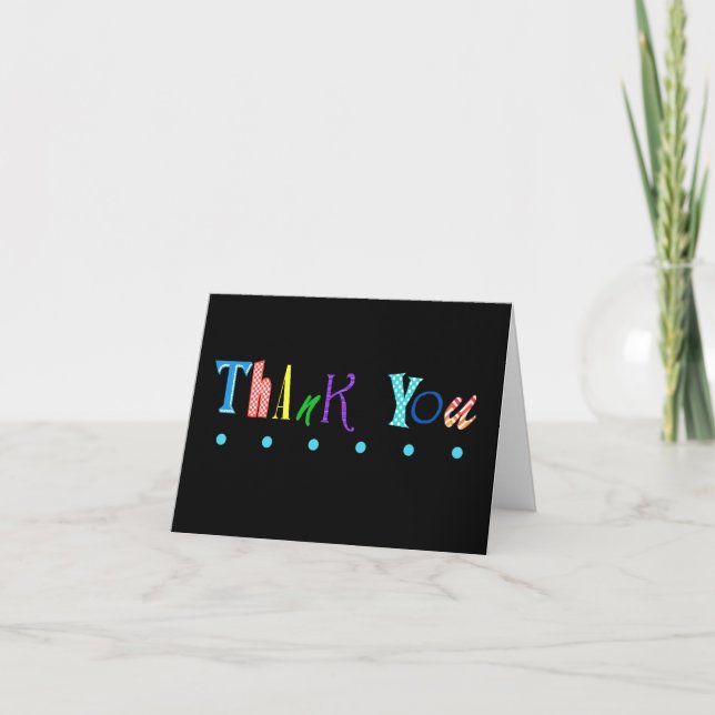 Farbenfrohe Whimsical Danke Note Card (Vorderseite)