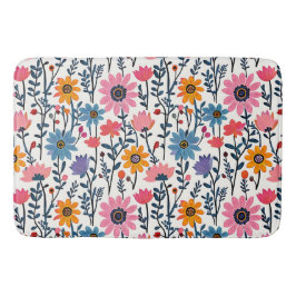 Farbenfrohe Whimsical Folk Art Floral Badematte