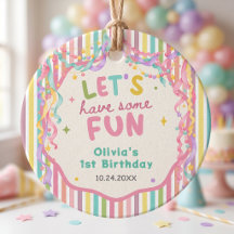 Farbenfrohe Whimsical Mädchen Geburtstags Favor Ta
