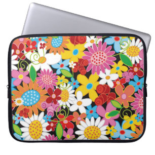 Farbenfrohe Whimsical Spring Flowers Garden Giro Laptopschutzhülle