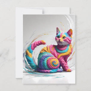 Farbenfrohe Whimsischer Regenbogen Kunst Postkarte