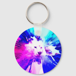 farbenfrohe White Tiger Grunge Schlüsselanhänger