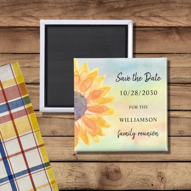 Farbenfrohe Wiedersehen Sonnenblume Save the Date Magnet (Von Creator hochgeladen)