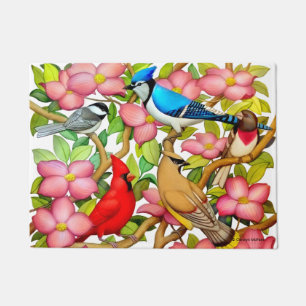 Farbenfrohe wild lebende Vögel Art Doormat Fußmatte