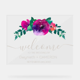 Farbenfrohe Wildblume Acrylschild