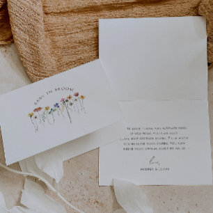 Farbenfrohe Wildblume Baby in Blütendusche Dankeskarte