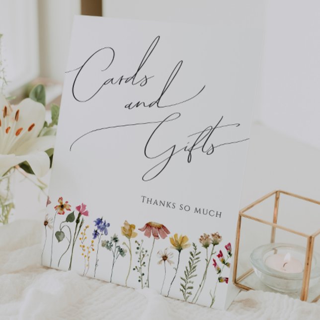 Farbenfrohe Wildblume Babyduschkarten und Geschenk Sockelschild (Von Creator hochgeladen)