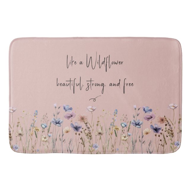 Farbenfrohe Wildblume Badematte (Vorderseite)