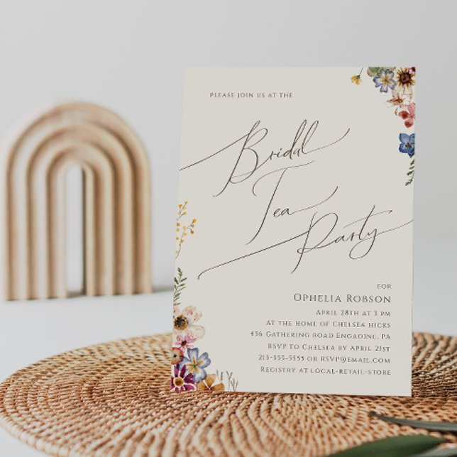 Farbenfrohe Wildblume Beige Garden Bridal Teatro S Einladung (Von Creator hochgeladen)