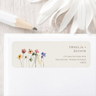 Farbenfrohe Wildblume Beige Rücksendeadresse