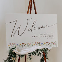 Farbenfrohe Wildblume | Beige Wedding Welcome