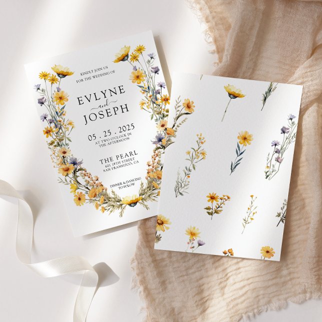 Farbenfrohe Wildblume Blumenkraut Hochzeit Einladung (Von Creator hochgeladen)