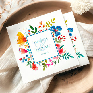 Farbenfrohe Wildblume Blumenzwiebeln Serviette