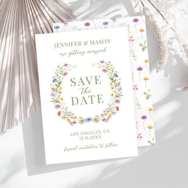 Farbenfrohe Wildblume bohemitisch rustikal Save th Einladung (Von Creator hochgeladen)