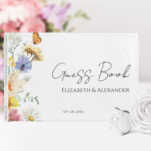 Farbenfrohe Wildblume | Boho Wedding Guest Book Gästebuch (Von Creator hochgeladen)