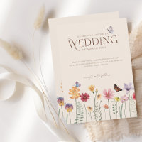 Farbenfrohe Wildblume Butterfly Wedding