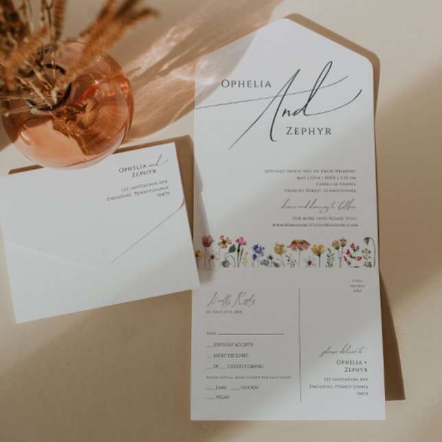 Farbenfrohe Wildblume | Einfaches Lässiges Siegel  All In One Einladung (Von Creator hochgeladen)