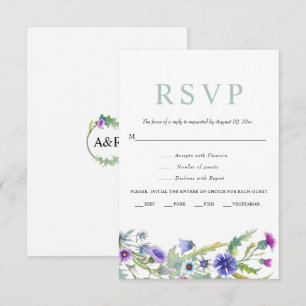 Farbenfrohe Wildblume Frühjahrshochzeit RSVP Karte