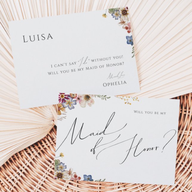 Farbenfrohe Wildblume | Gartenkarte Trauzeugin Einladung (Von Creator hochgeladen)