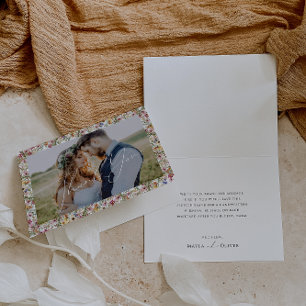 Farbenfrohe Wildblume   Gedecktes Foto Dankeskarte