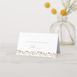 Farbenfrohe Wildblume   Geklappt Platzkarte