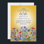 Farbenfrohe Wildblume Gelber Sonnenschein 60. Gebu Einladung<br><div class="desc">Hellgelber Sonnenschein 60. Geburtstagsfeier für Frauen mit hübschen Wildblumen in Rot,  Blau und Gelb. Kontaktieren Sie mich für Hilfe bei der Anpassung oder für die Abstimmung oder Koordination von Zazzle Produkten.</div>