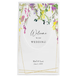 Farbenfrohe Wildblume Geometrisches Hochzeitswillk Kleine Geschenktüte