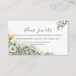 farbenfrohe Wildblume Hochzeit Begleitkarte