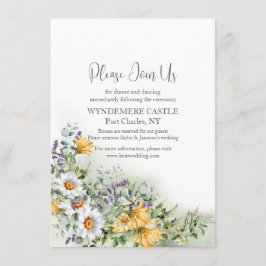 farbenfrohe Wildblume Hochzeit Begleitkarte