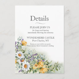 farbenfrohe Wildblume Hochzeit Begleitkarte