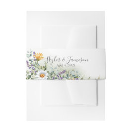 farbenfrohe Wildblume Hochzeit Einladungsbanderole