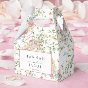 farbenfrohe Wildblume Hochzeit Geschenkschachtel