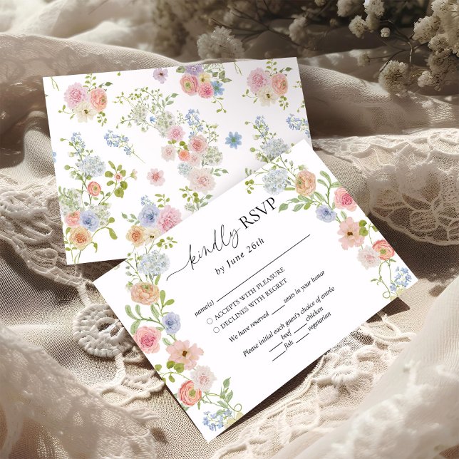 farbenfrohe Wildblume Hochzeit RSVP Karte (Von Creator hochgeladen)