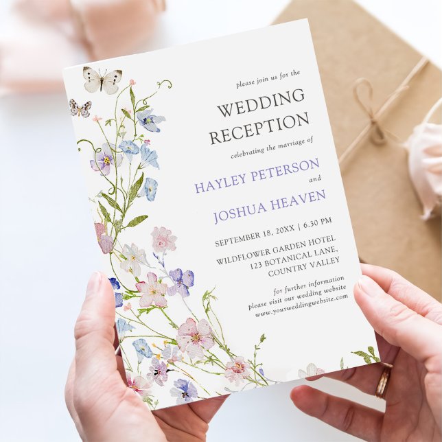 Farbenfrohe Wildblume Hochzeit rustikal florale Einladung (Von Creator hochgeladen)