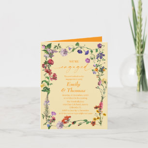 farbenfrohe Wildblume Hochzeit Verlobung Einladung