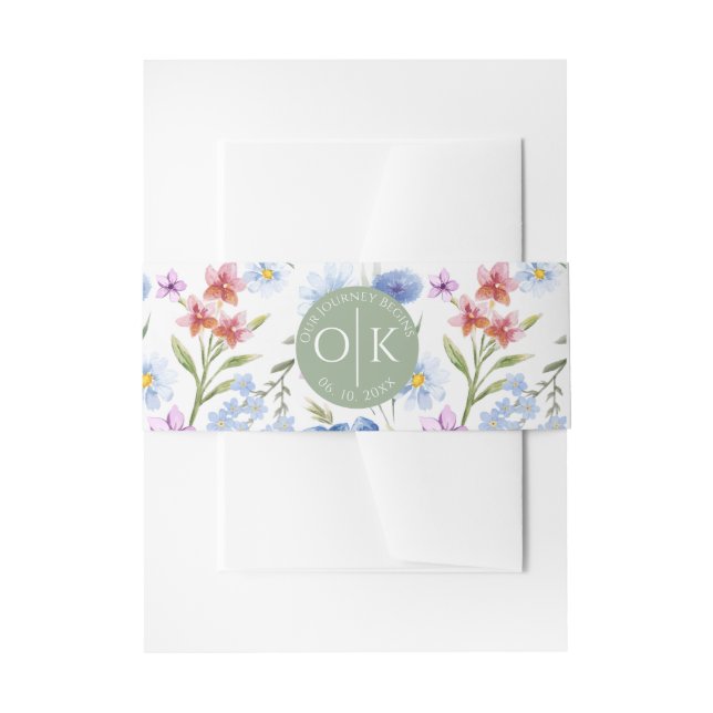 Farbenfrohe Wildblume Hochzeitsfeier Einladungsbanderole (Vorderseite Beispiel)