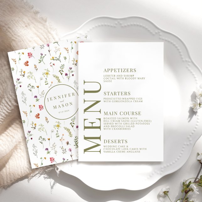 Farbenfrohe Wildblume Hochzeitskarte Begleitkarte (Von Creator hochgeladen)