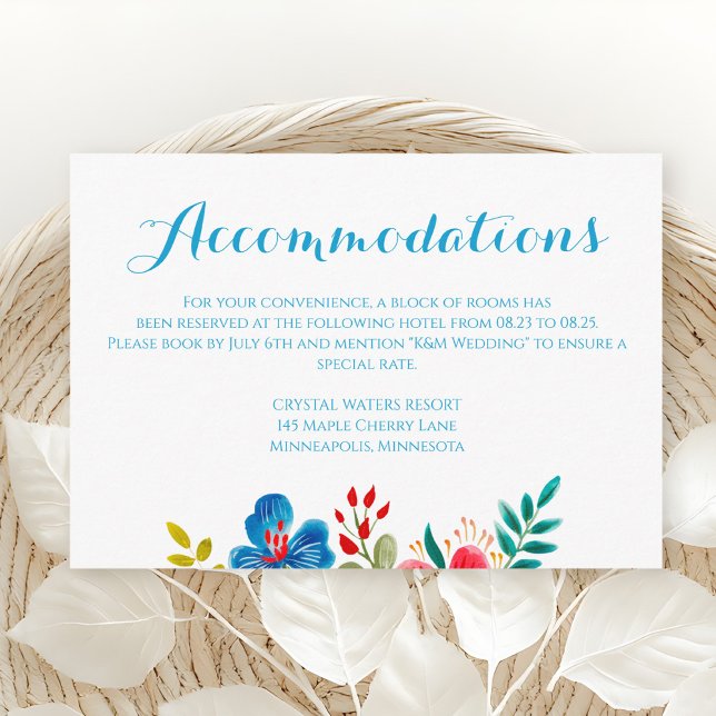 Farbenfrohe Wildblume Hochzeitsunterkunft Begleitkarte (Von Creator hochgeladen)