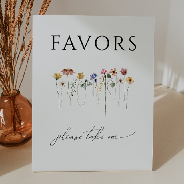 Farbenfrohe Wildblume Kinderduschfavoriten Sockelschild (Von Creator hochgeladen)