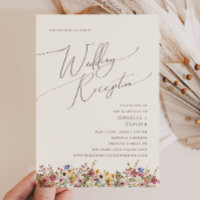 Farbenfrohe Wildblume Meadow Beige Hochzeitsempfan