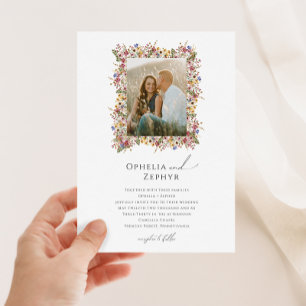 Farbenfrohe Wildblume Meadow Foto Frame Wedding Einladung