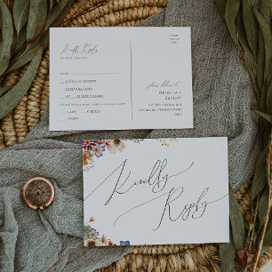 Farbenfrohe Wildblume   Menu Choice UAWG Postcard Postkarte