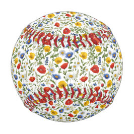 Farbenfrohe Wildblume Muster Hübsche Natur Baseball