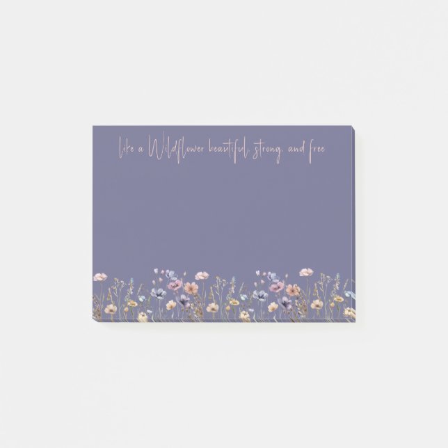 Farbenfrohe Wildblume Post-it Klebezettel (Vorderseite)