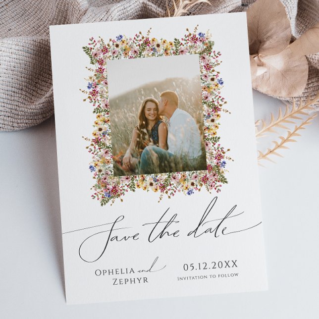 Farbenfrohe Wildblume | Rahmen für Wiesenflächen f Save The Date (Von Creator hochgeladen)